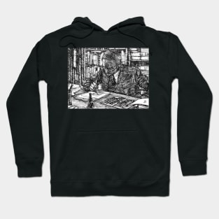 HERMANN HESSE ink portrait .4 Hoodie